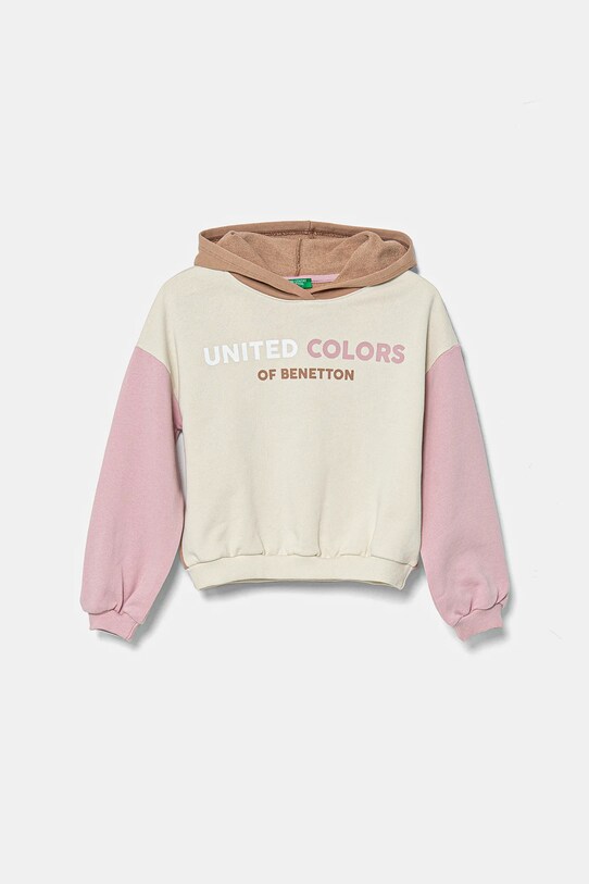 United Colors of Benetton hanorac de bumbac pentru copii print bej 3J68C204D.G.Seasonal