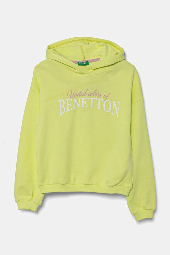 United Colors of Benetton hanorac de bumbac pentru copii print verde 3J68C204D.G.Seasonal