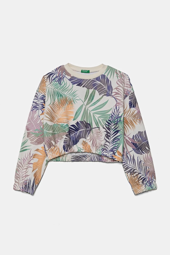 United Colors of Benetton bluza bawełniana dziecięca wzorzyste beżowy 35UJC10OB.G.Seasonal