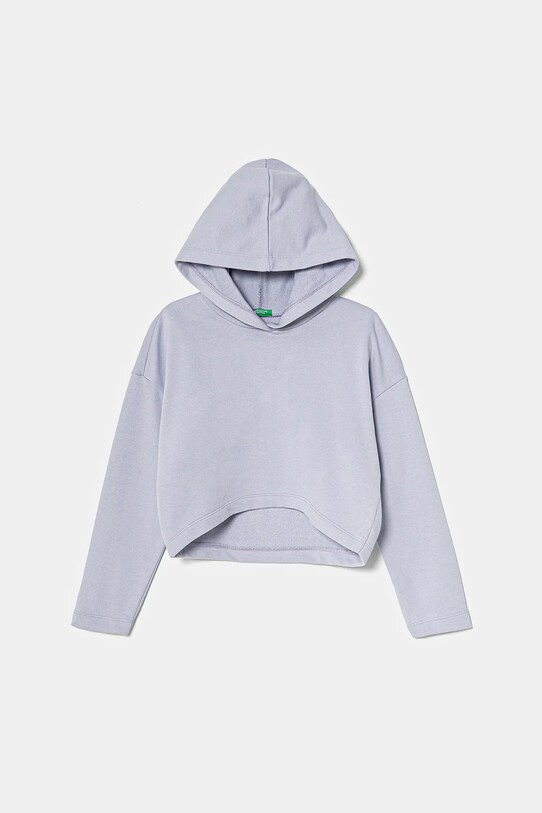 Детская хлопковая кофта United Colors of Benetton с капюшоном голубой 3UNIC204L.G.Seasonal