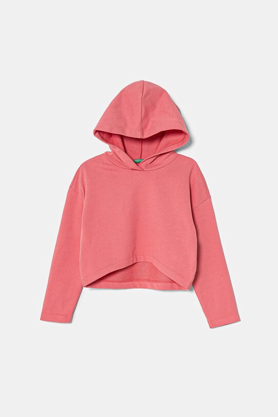 United Colors of Benetton hanorac de bumbac pentru copii uni roz 3UNIC204L.G.Seasonal