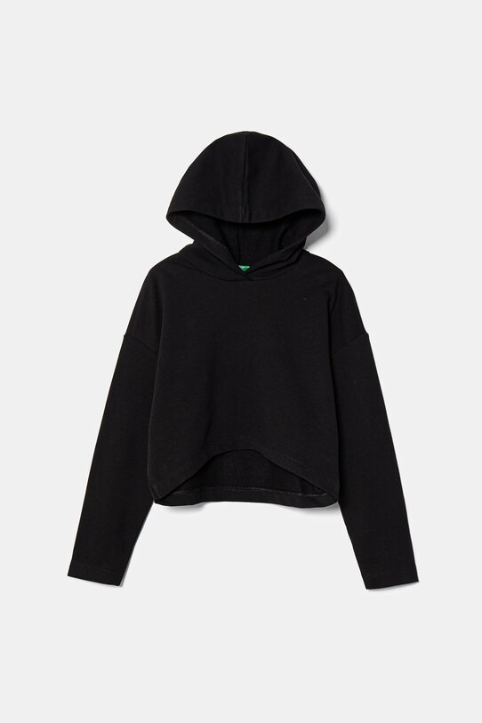Dětská bavlněná mikina United Colors of Benetton s kapucí černá 3UNIC204L.G.Seasonal