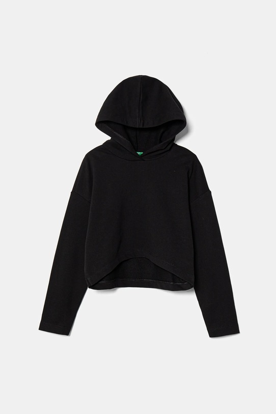 United Colors of Benetton hanorac de bumbac pentru copii uni negru 3UNIC204L.G.Seasonal