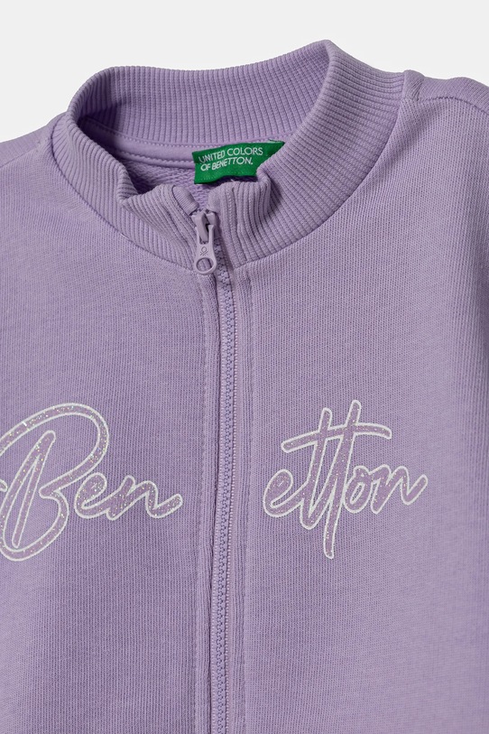 Девочка Детская хлопковая кофта United Colors of Benetton 3J70G503N.P.Seasonal фиолетовой