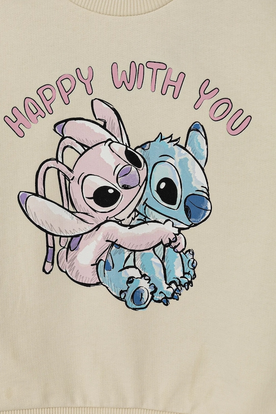 Дівчинка Дитяча бавовняна кофта United Colors of Benetton x Disney 3PQMG10HP.P.Seasonal бежевий