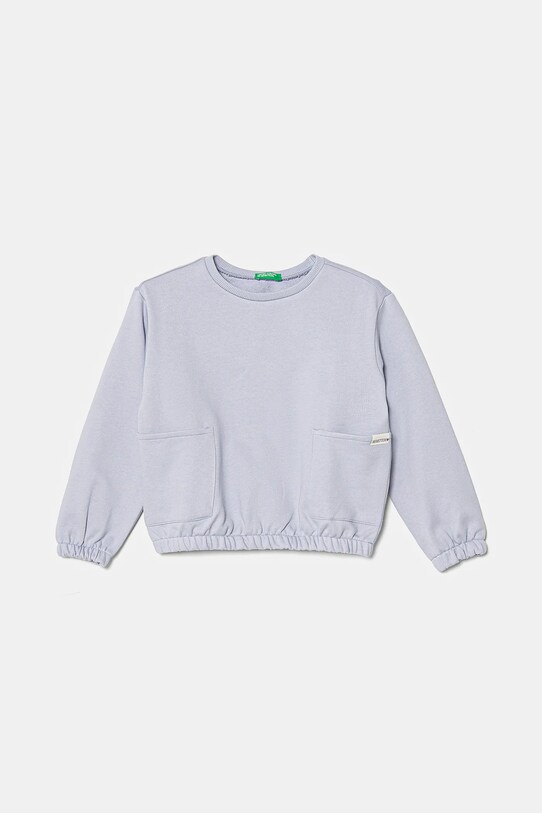 Dětská bavlněná mikina United Colors of Benetton bez kapuce modrá 3UNIG10IO.P.Seasonal