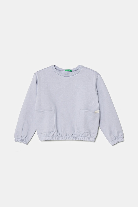 United Colors of Benetton hanorac de bumbac pentru copii uni albastru 3UNIG10IO.P.Seasonal
