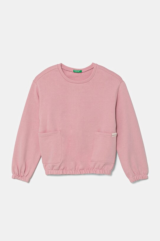 United Colors of Benetton hanorac de bumbac pentru copii uni roz 3UNIG10IO.P.Seasonal