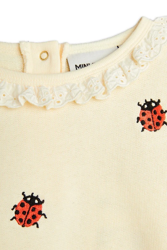 Mini Rodini bluza bawełniana dziecięca Ladybugs beżowy 2522010711