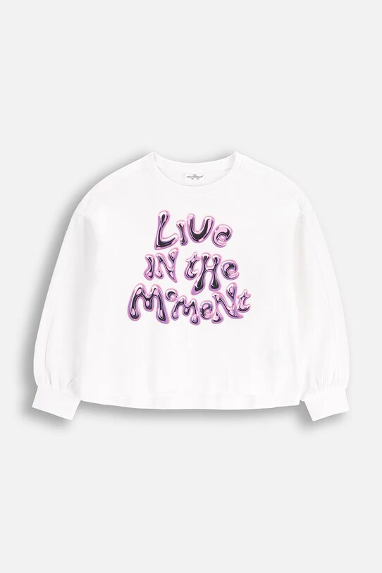 Detská bavlnená mikina Coccodrillo bavlna biela WC5143102CGJ