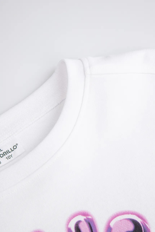 Dievča Detská bavlnená mikina Coccodrillo WC5143102CGJ biela