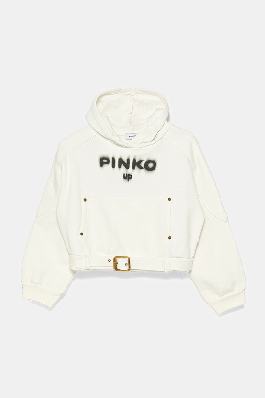 Pinko hanorac de bumbac pentru copii KFFE007.0.FF014 alb SS25