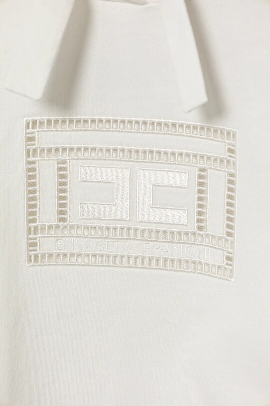 DÍVKA Dětská bavlněná mikina Elisabetta Franchi EFFE147.0.FF002 bílá