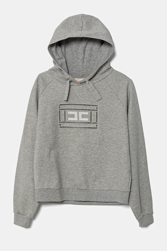 Детская хлопковая кофта Elisabetta Franchi хлопок серый EFFE147.0.FF002