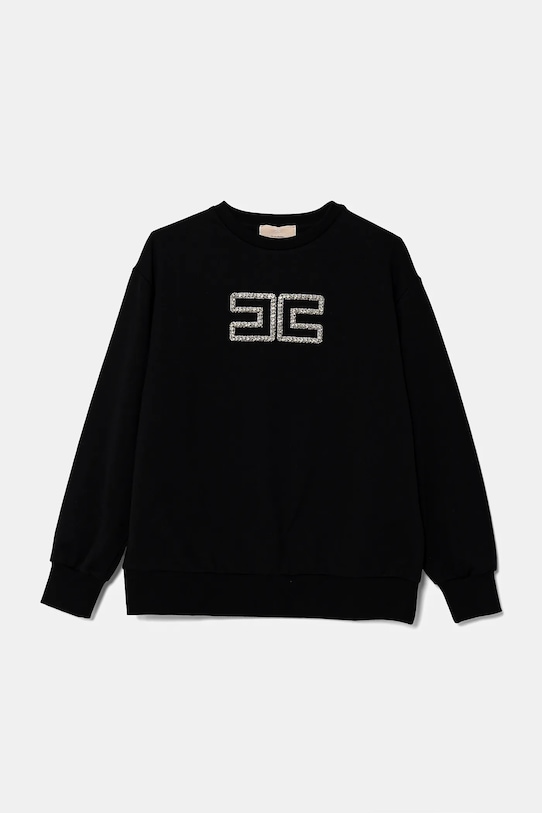 Детски памучен суичър Elisabetta Franchi памук черен EFFE149.0.FF002