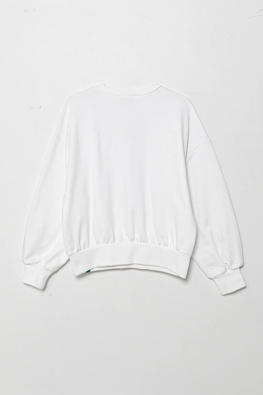 United Colors of Benetton hanorac de bumbac pentru copii 3UNIC10NT.G.Seasonal alb SS25