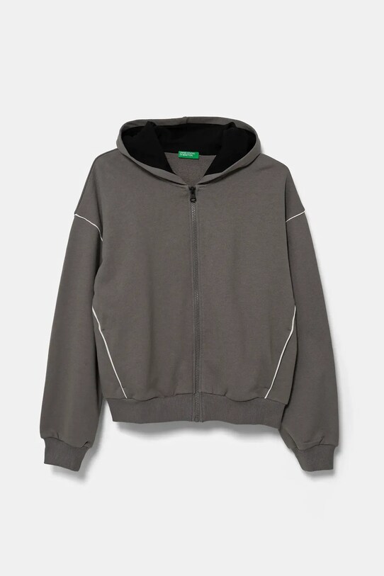 United Colors of Benetton hanorac de bumbac pentru copii uni gri 3UNIC504T.G.Seasonal