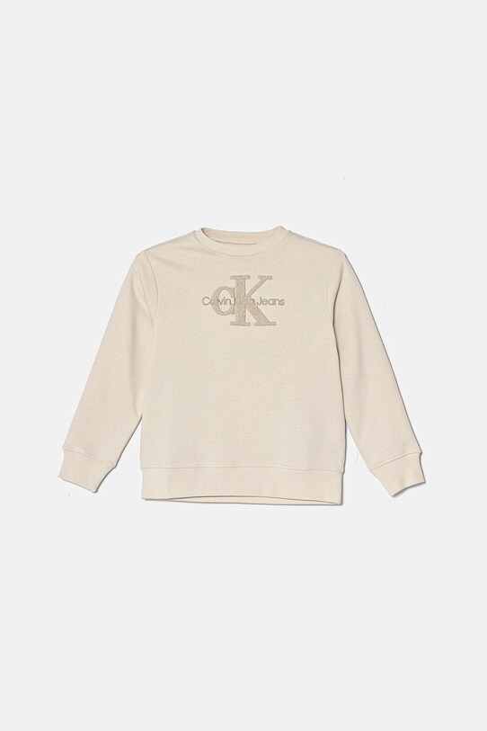 Calvin Klein Jeans bluza bawełniana dziecięca aplikacja beżowy IN0IN00269.PPYA