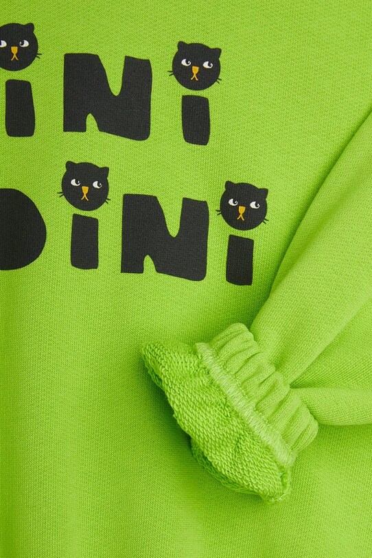 Detská bavlnená mikina Mini Rodini Mini Rodini Cats 2512010575 zelená