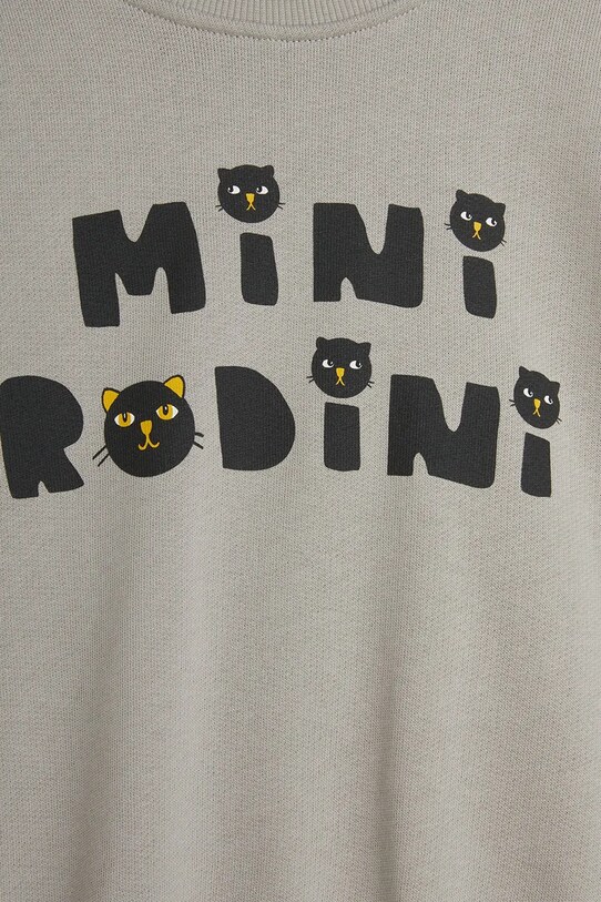 Detská bavlnená mikina Mini Rodini Mini Rodini Cats sivá 2512010597