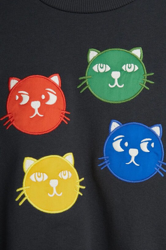 Мальчик Детская хлопковая кофта Mini Rodini Cool cats 2512011999 чёрный