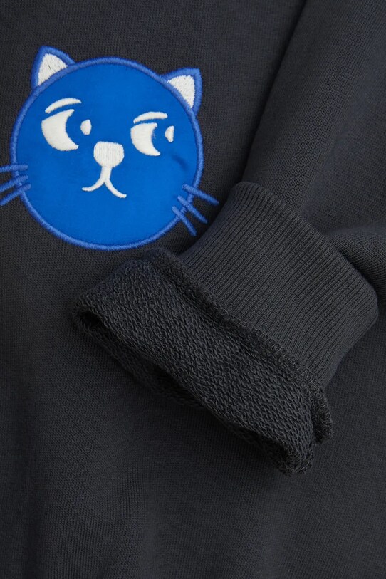 Детская хлопковая кофта Mini Rodini Cool cats чёрный 2512011999