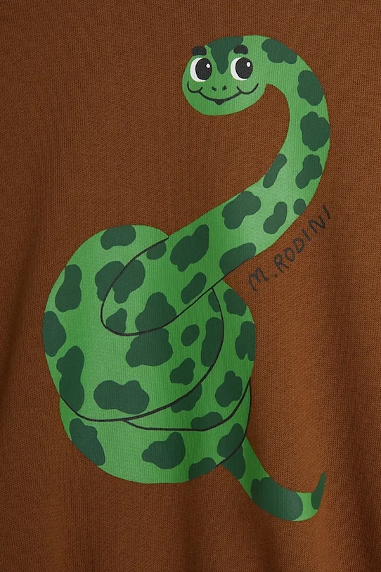 Хлопчик Дитяча бавовняна кофта Mini Rodini Snake 2512013916 коричневий