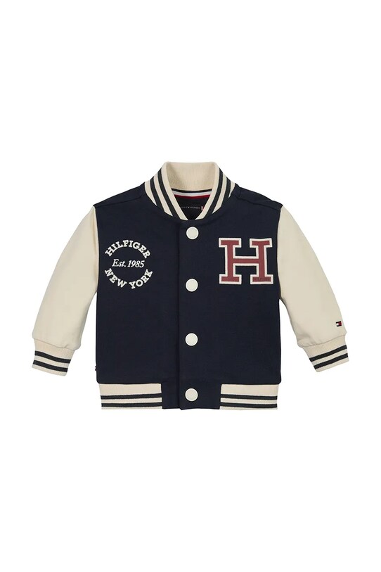 Μπλούζα μωρού Tommy Hilfiger απλικέ σκούρο μπλε KN0KN01960.PPYA