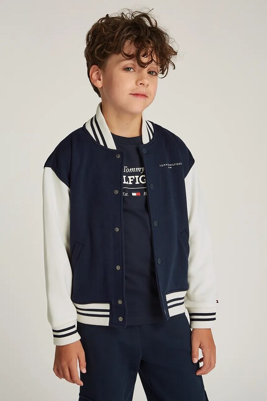 Tommy Hilfiger bluză copii uni bleumarin KS0KS00624.104.122.PPYA