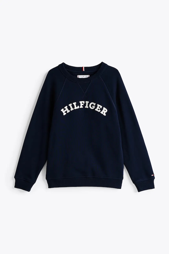Dječja pamučna dukserica Tommy Hilfiger KS0KS00626.104.122.PPYA mornarsko plava SS25