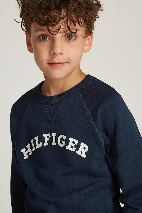 Tommy Hilfiger hanorac de bumbac pentru copii bleumarin KS0KS00626.104.122.PPYA