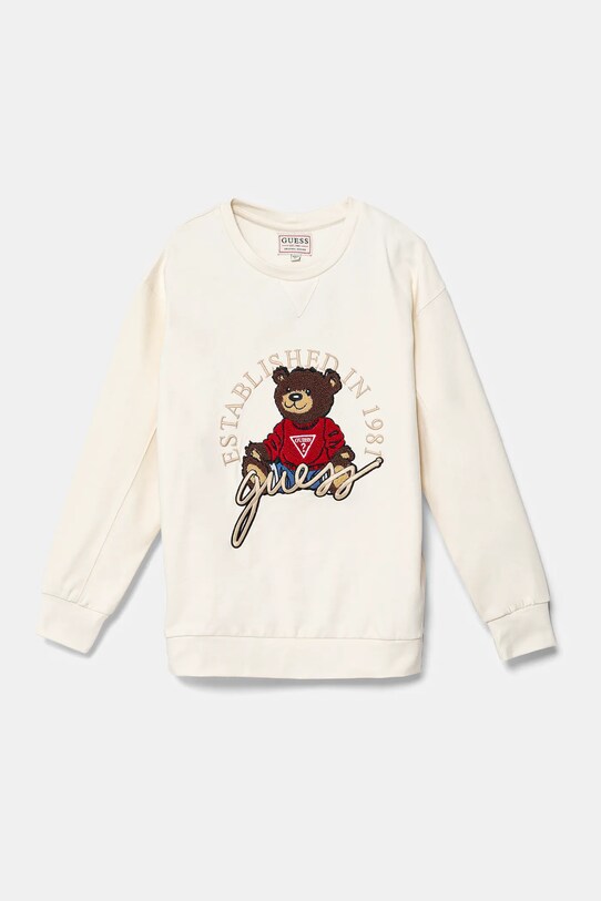 Дитяча бавовняна кофта Guess без капюшона бежевий H5RJ01.KAD74.PPYA
