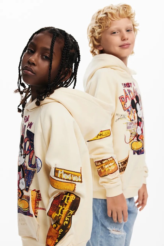 Desigual hanorac de bumbac pentru copii print bej 25SBSK08