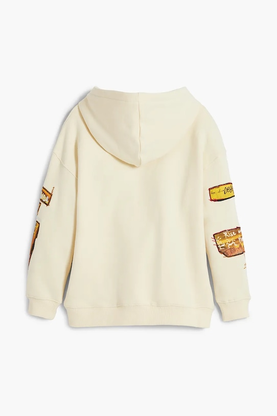 Băieți Desigual hanorac de bumbac pentru copii 25SBSK08 bej