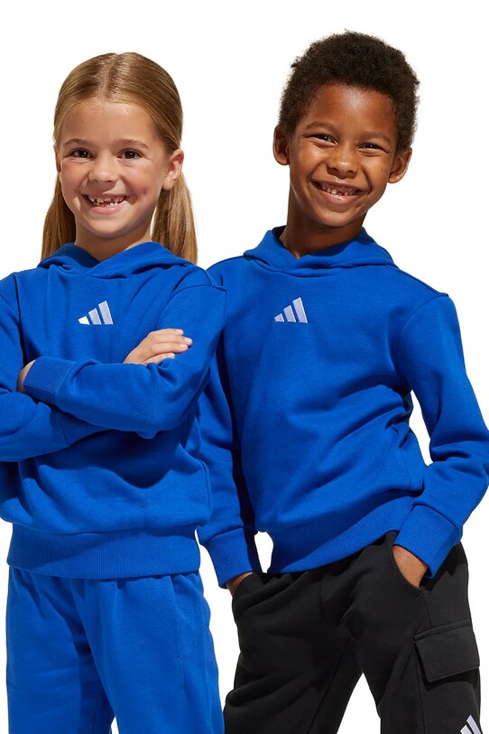 Детская кофта adidas с капюшоном голубой JE1370