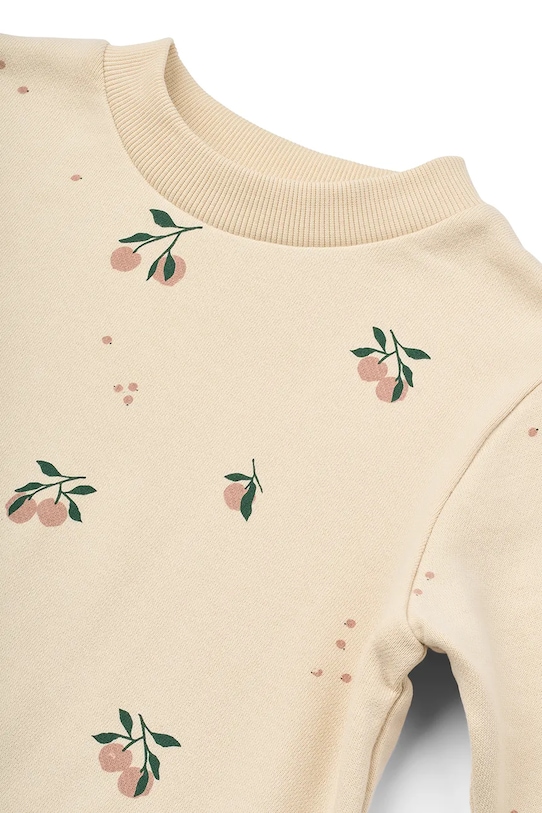 Liewood bluza bawełniana dziecięca Thora Printed Sweatshirt beżowy LW19862