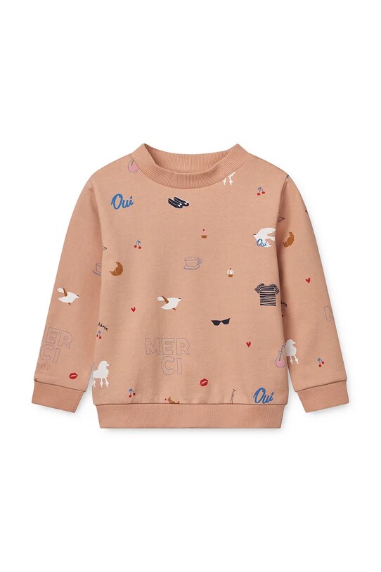 Liewood hanorac de bumbac pentru copii Thora Printed Sweatshirt LW19862 portocaliu SS25