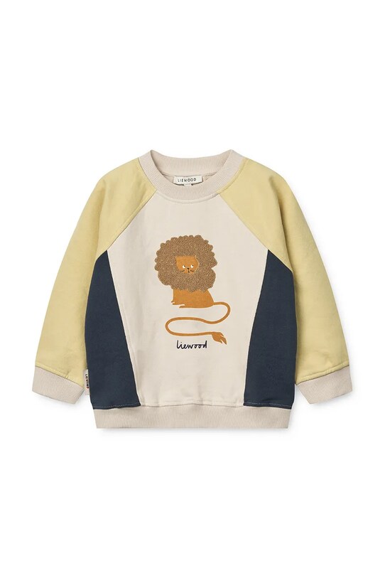Liewood hanorac de bumbac pentru copii Aude Placement Sweatshirt LW19863 galben SS25