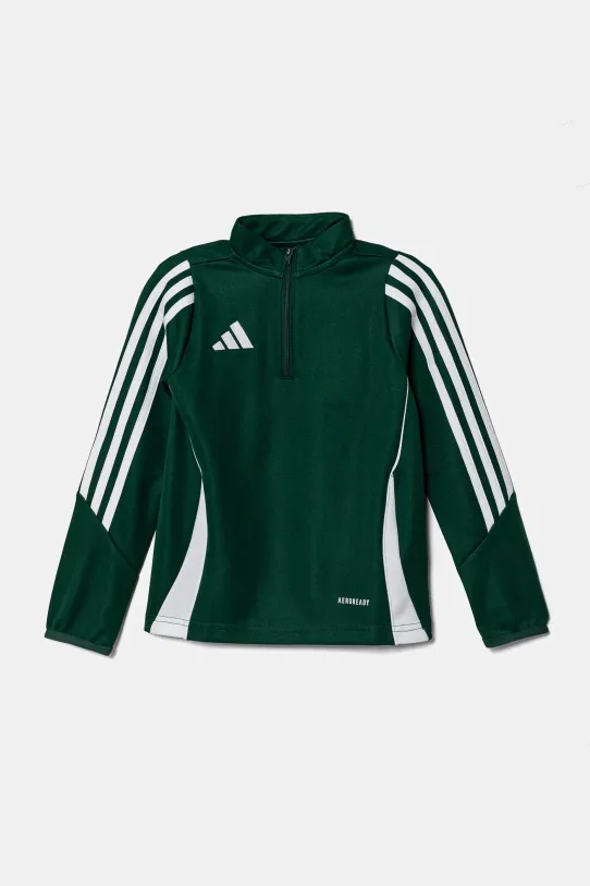 Dětská mikina adidas Performance bez kapuce zelená IR9362