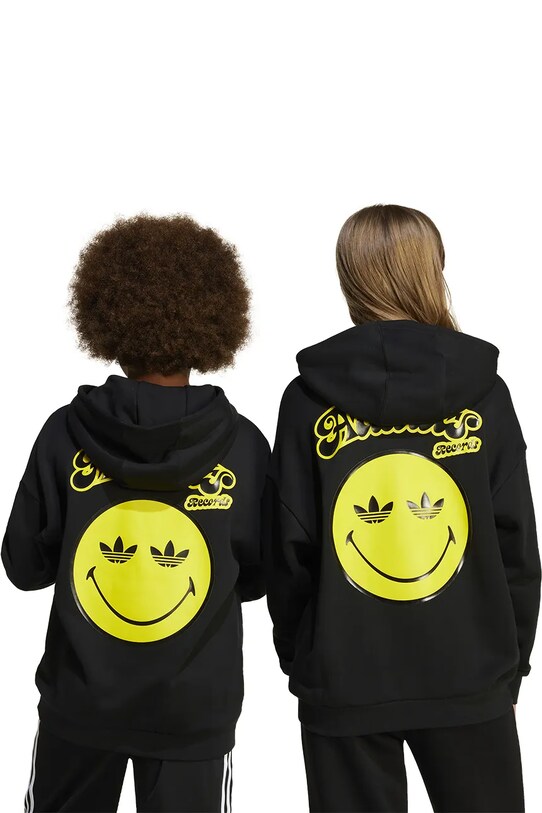 adidas Originals hanorac de bumbac pentru copii x Smiley World JD0428 negru