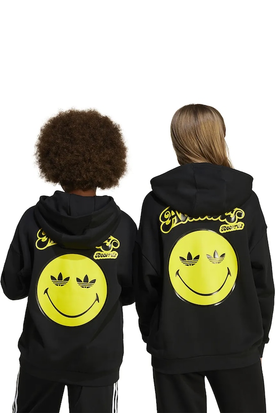 adidas Originals hanorac de bumbac pentru copii x Smiley World JD0428 negru