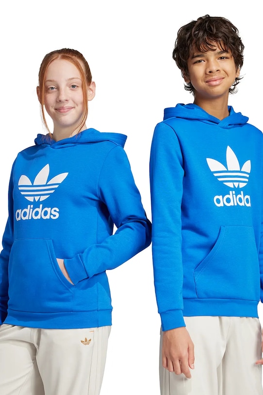 Dětská mikina adidas Originals s kapucí modrá JD1669