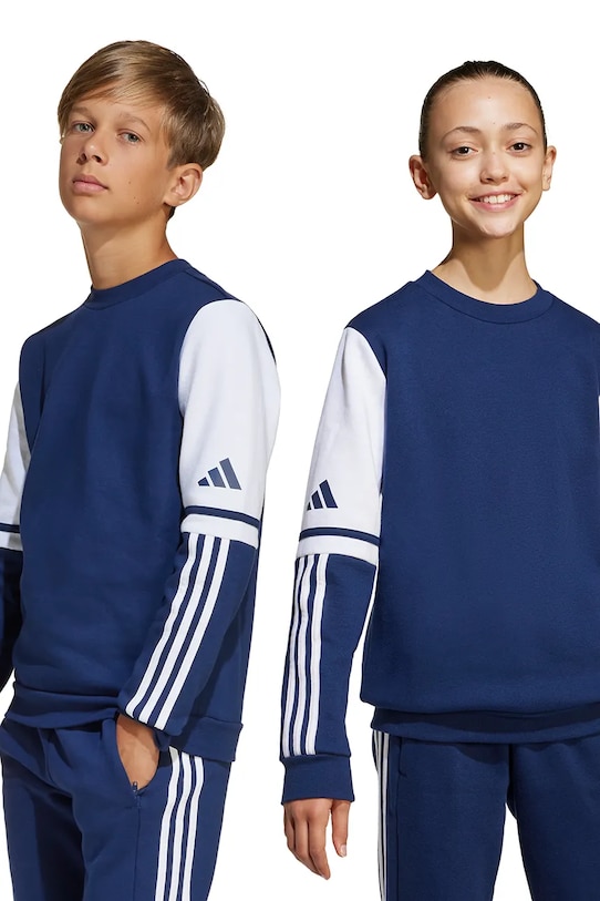 Дитяча кофта adidas Performance з капюшоном темно-синій JD4814
