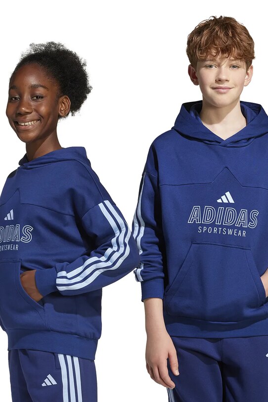 Детская кофта adidas с капюшоном тёмно-синий JC8072