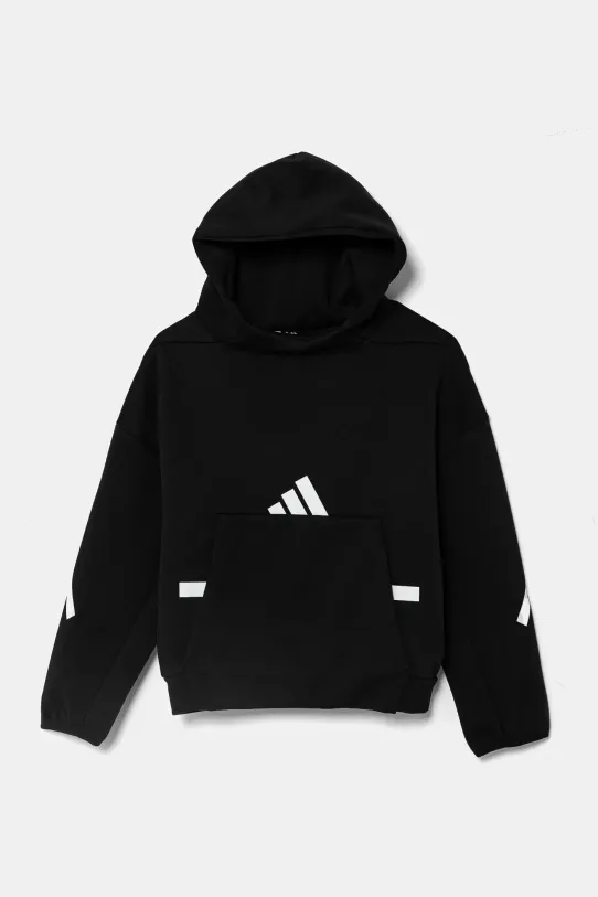 Detská mikina adidas s kapucňou čierna IS6916