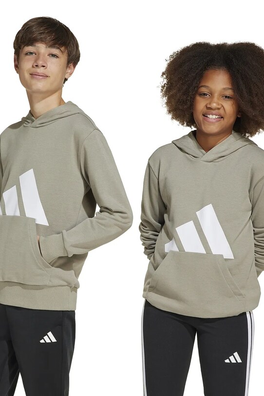 Detská mikina adidas bez kapucne béžová JC9673