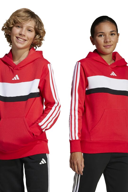 Detská mikina adidas s kapucňou červená JI6212