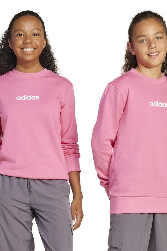 Dětská mikina adidas bez kapuce růžová JC9736