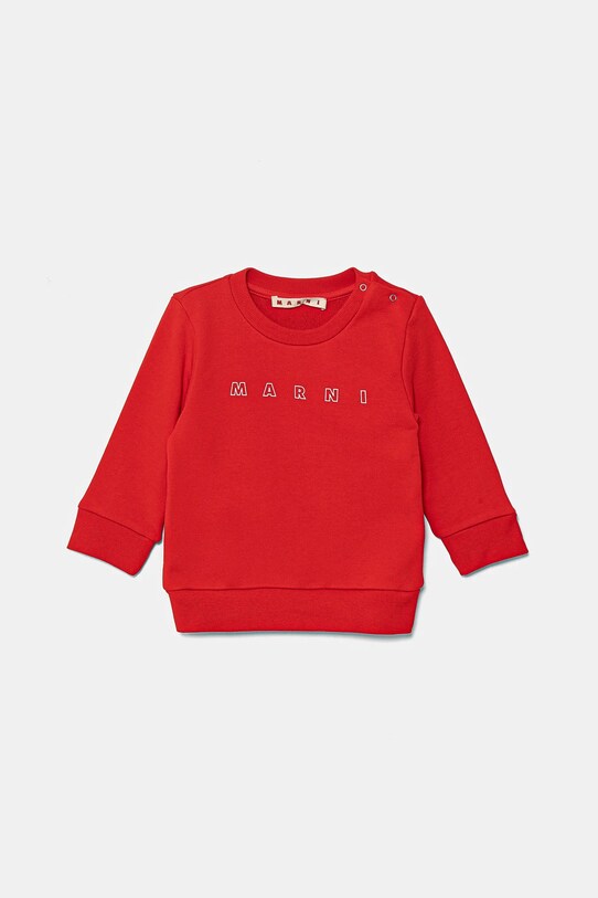 Βαμβακερή μπλούζα μωρού Marni MS319B SWEAT-SHIRT χωρίς κουκούλα κόκκινο M01437