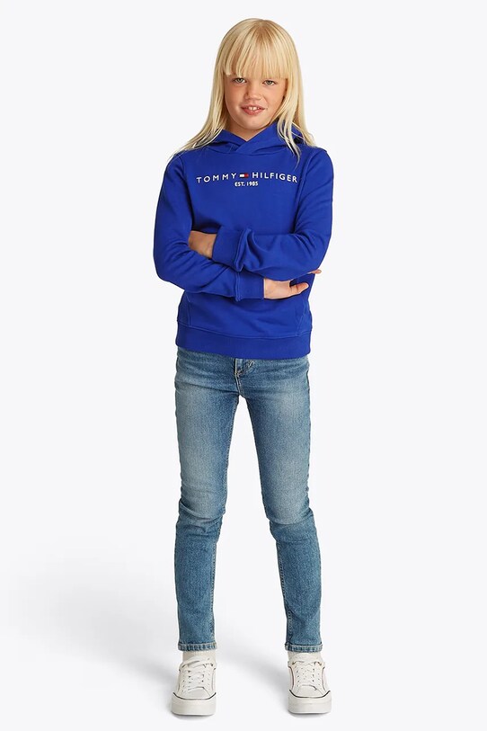 Детская хлопковая кофта Tommy Hilfiger хлопок фиолетовой KS0KS00205.128.176.PPYA